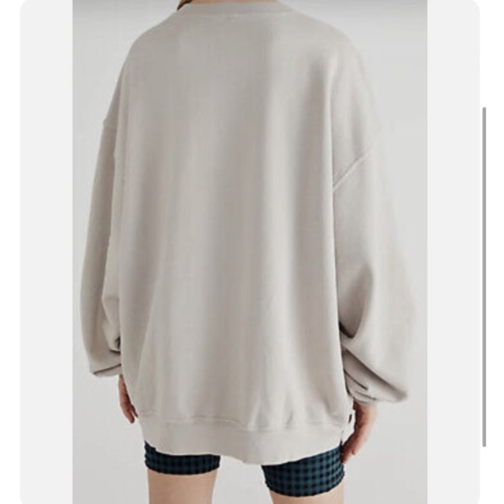 Free People Over and Out Graphic Vintage looking Pullover Tennis Sweatshirt NWOT - Picture 3 of 15